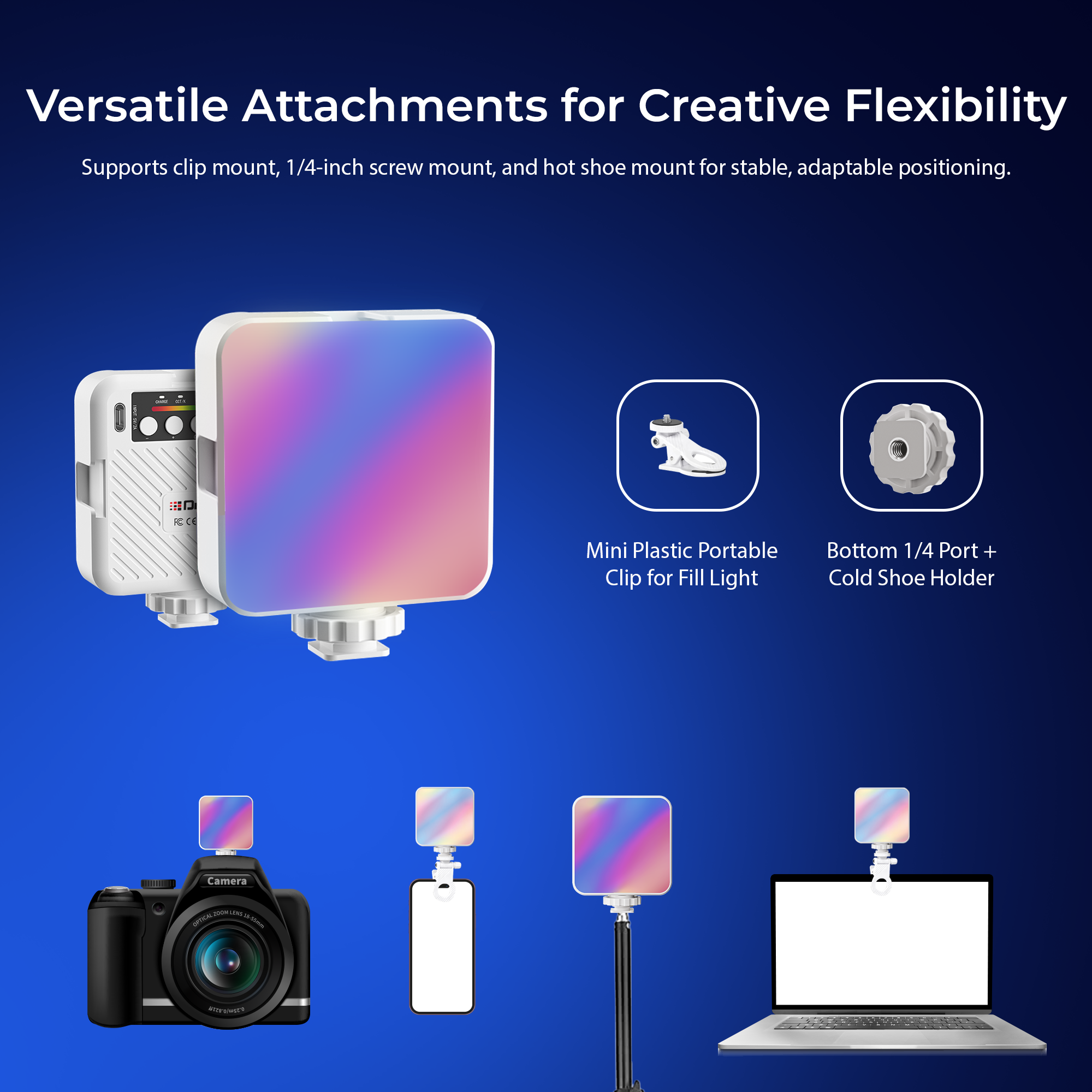 Digitek (LED-D6W RGB) Portable Mini RGB LED Video Light with inbuild Battery
