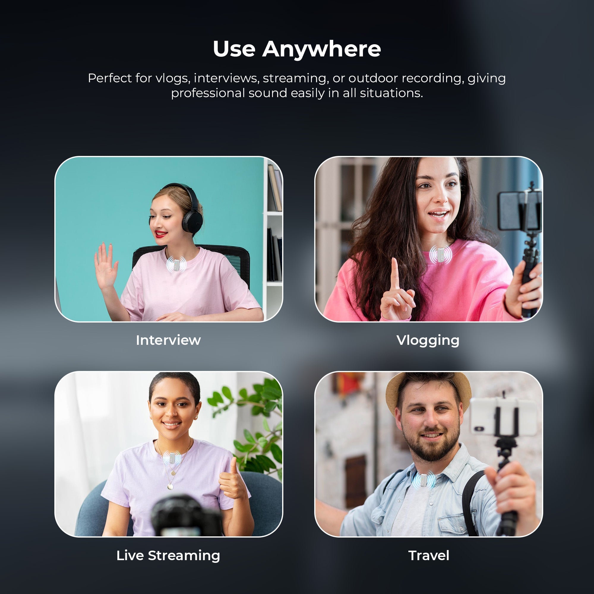 Digitek (DWM 123) 2-in-1 Wireless Microphone (White)