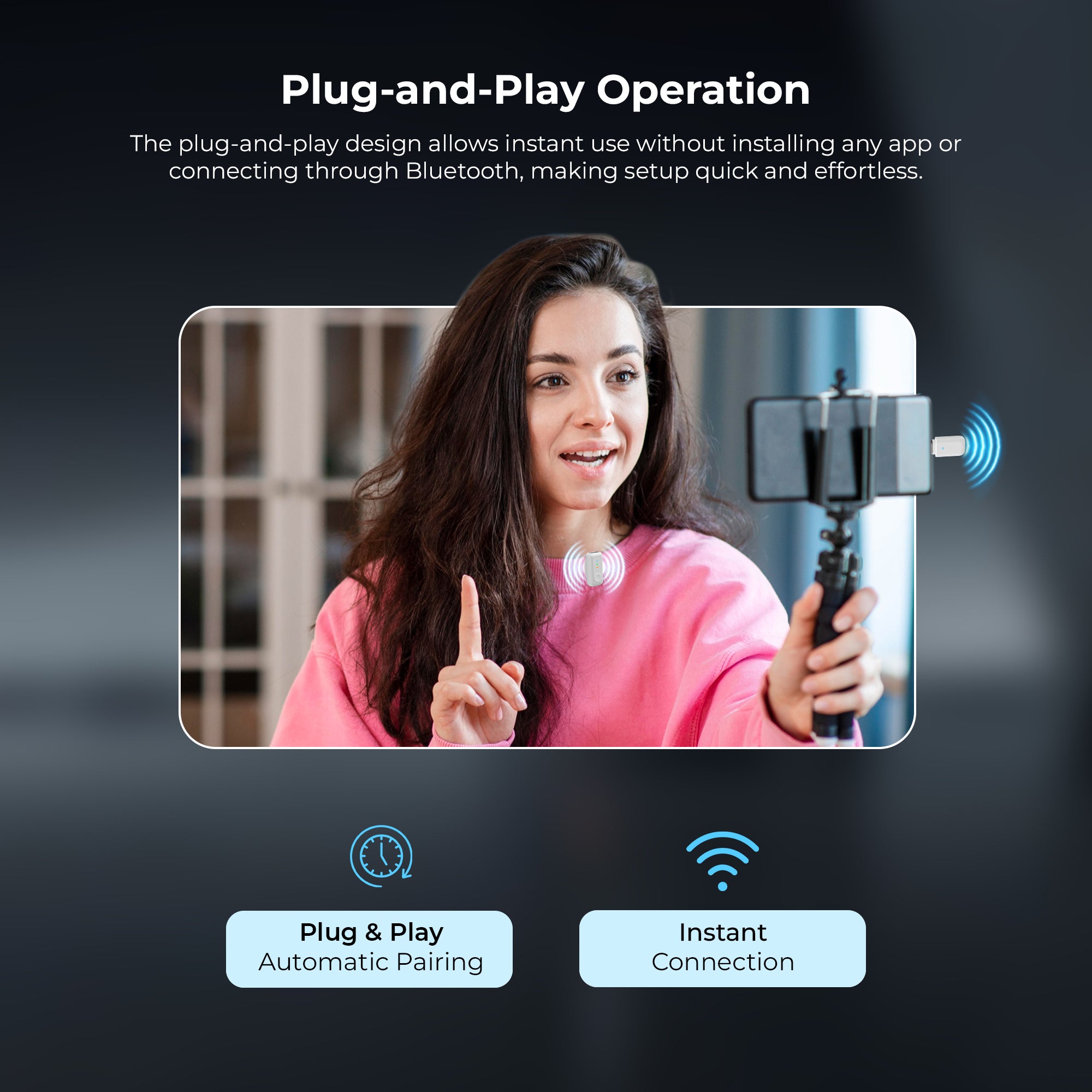 Digitek (DWM 123) 2-in-1 Wireless Microphone (White)