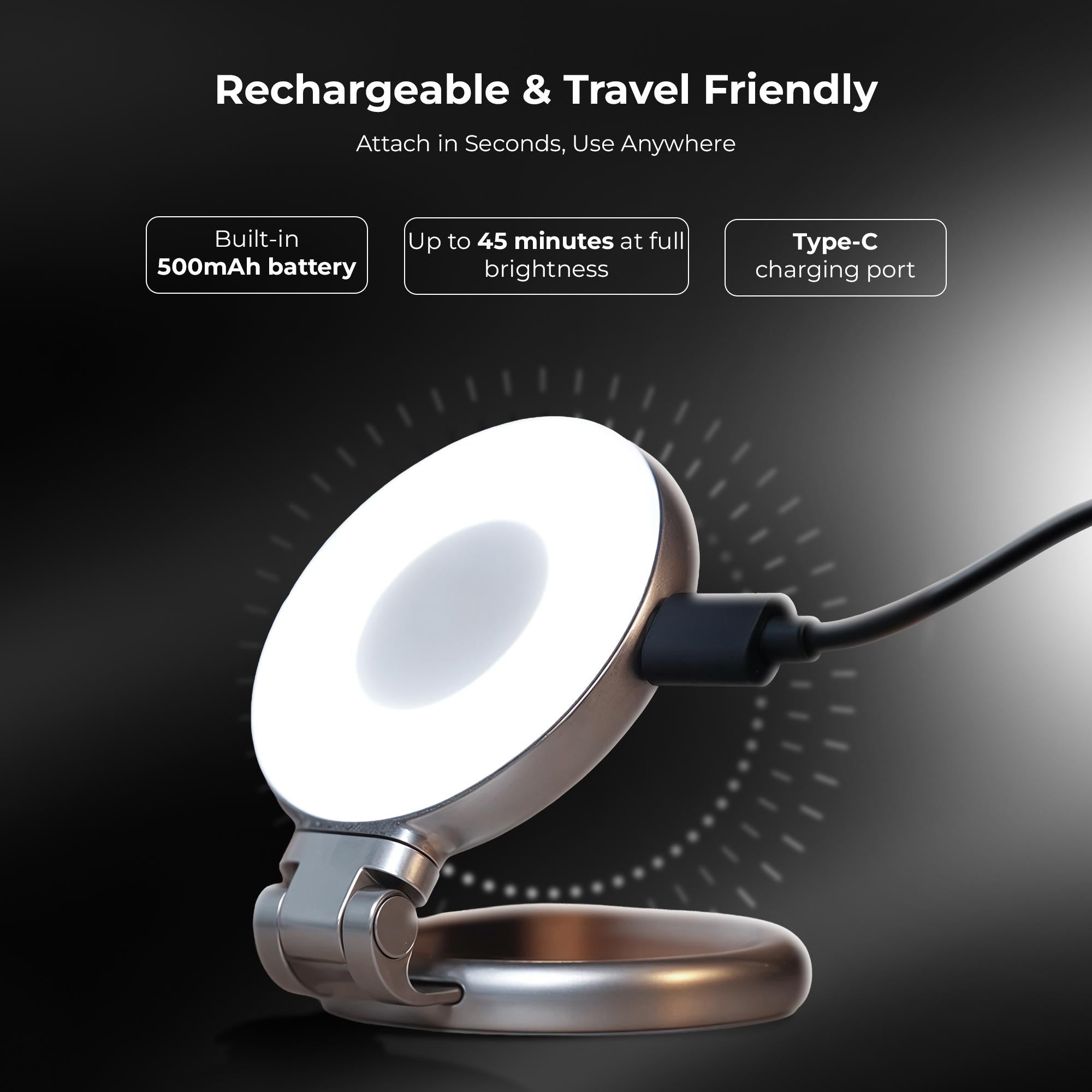 Digitek (DRL 3W) Magnetic Selfie Ring Light with Mirror