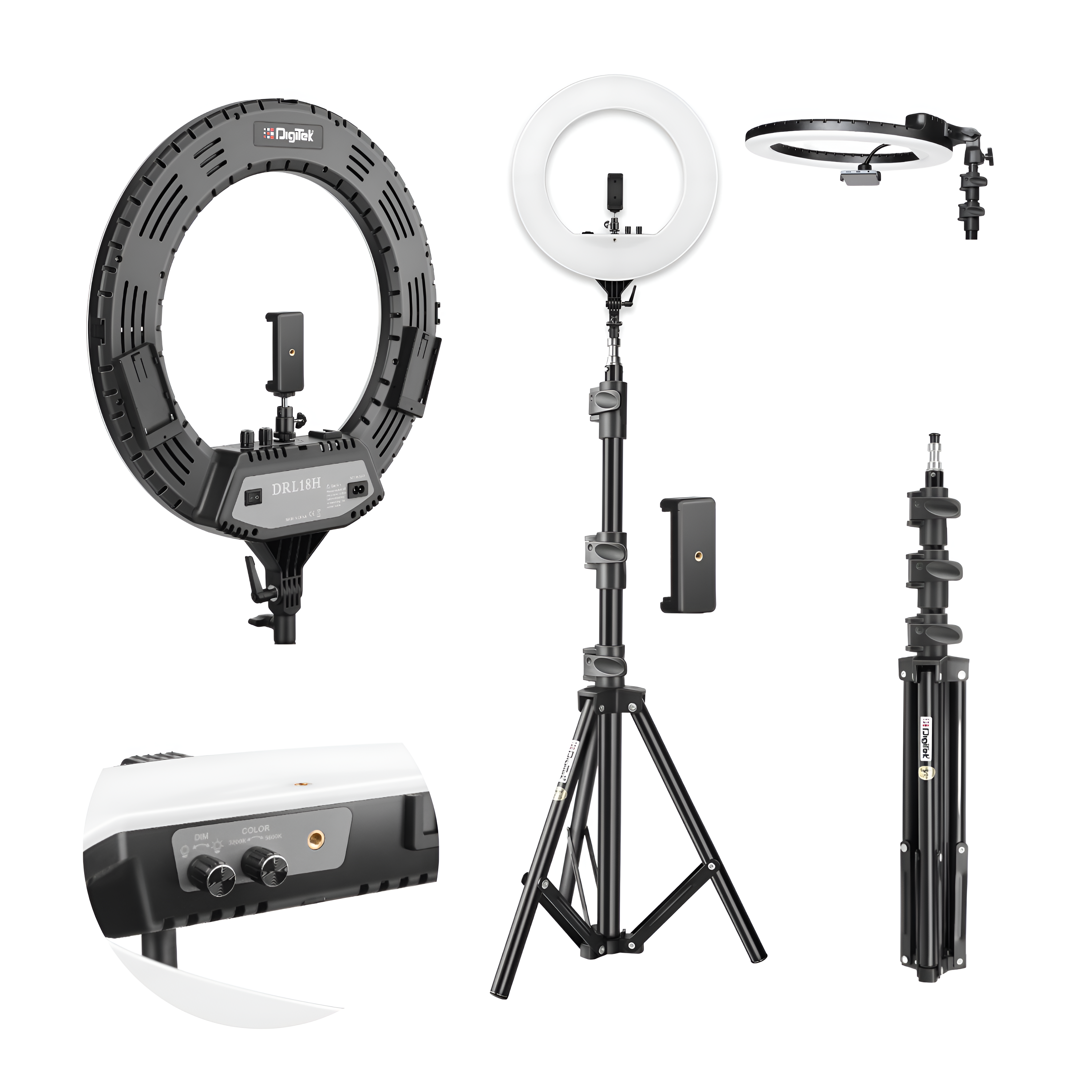 Digitek (DRL-18H C) 18" LED Ring Light with Stand