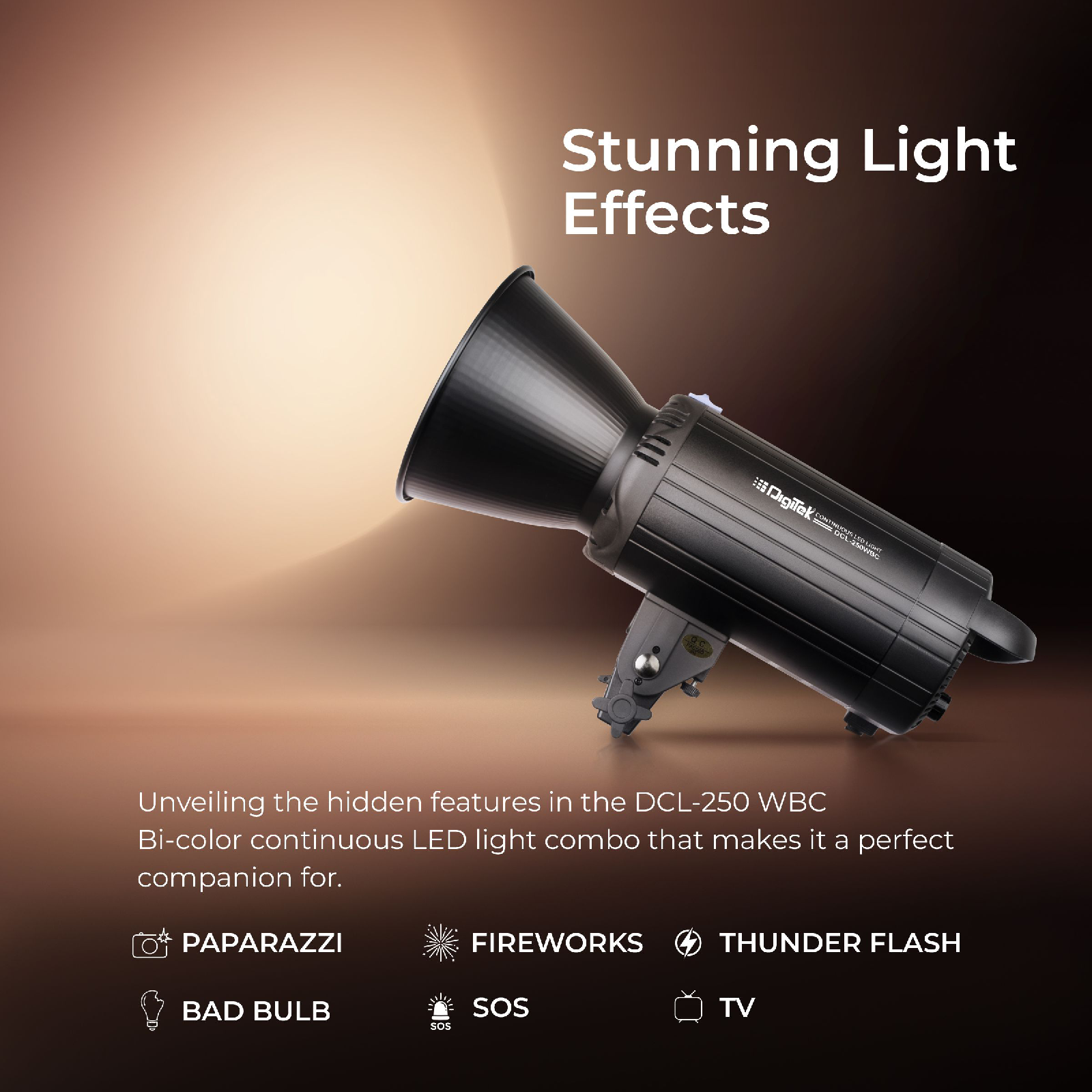 Digitek Lite (DCL-250 WBC) Combo BI Color Continuous LED Light Suitable for All Kinds of Small Production Photography / Power Saving & Environment Protection - Digitek