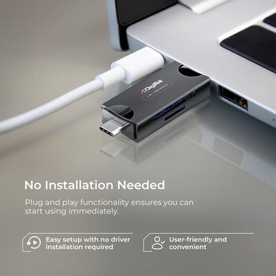 Digitek (DCR-007) USB-A 3.0 & Type C Multi-Card Reader