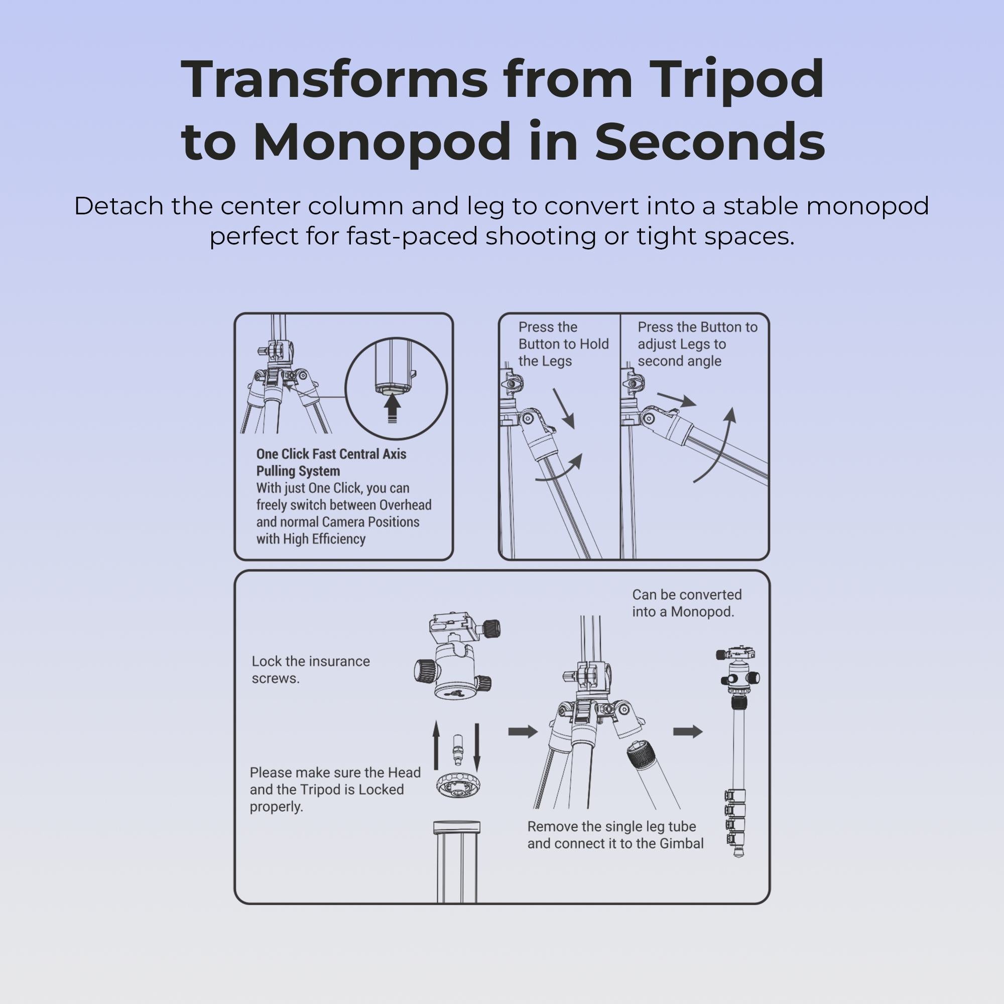 Digitek (DTR 540 BH) Heavy Duty Multi-Angle DV Tripod cum Monopod