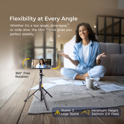 Digitek (DTR-555 SS) Foldable Tripod Selfie Stick for Smartphone & Action Cameras
