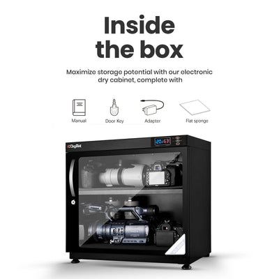 Digitek (AD-85HS) 85 Liters Capacity Digital Display Dry Cabinet with Humidity Controller (Black) - Digitek