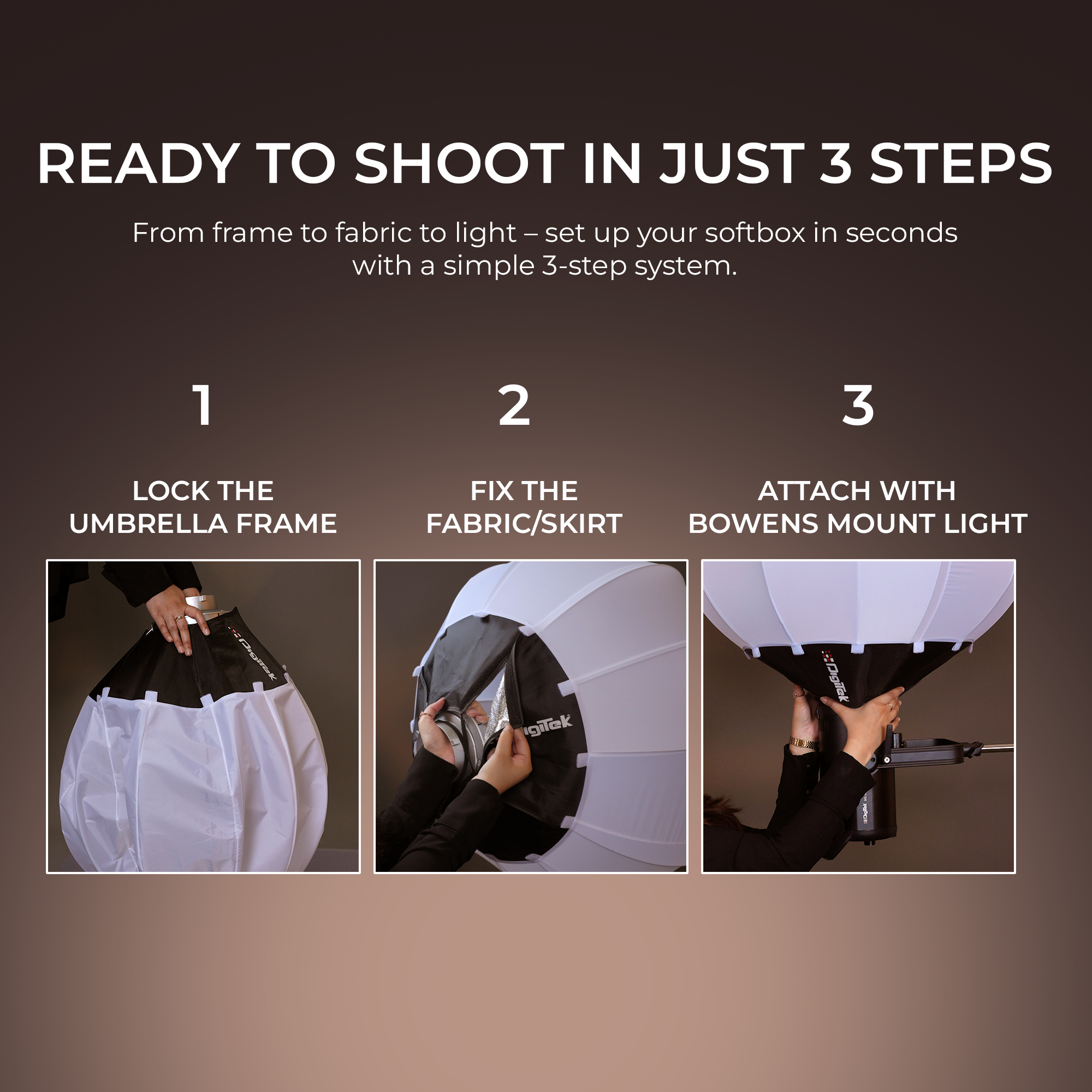 Digitek (DLSF 65) Rounded Lantern Softbox with Bowens Mount 65cm